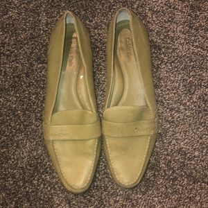 green calvin klein loafers